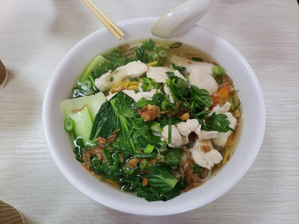 Chicken & ginger broth noodles — illustrative photograph